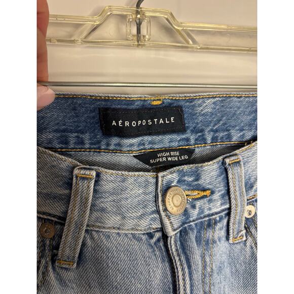 Aéropostale High Rise Super Wide Leg Jeans Women’s Size 6 Light Wash Denim - Picture 6 of 6